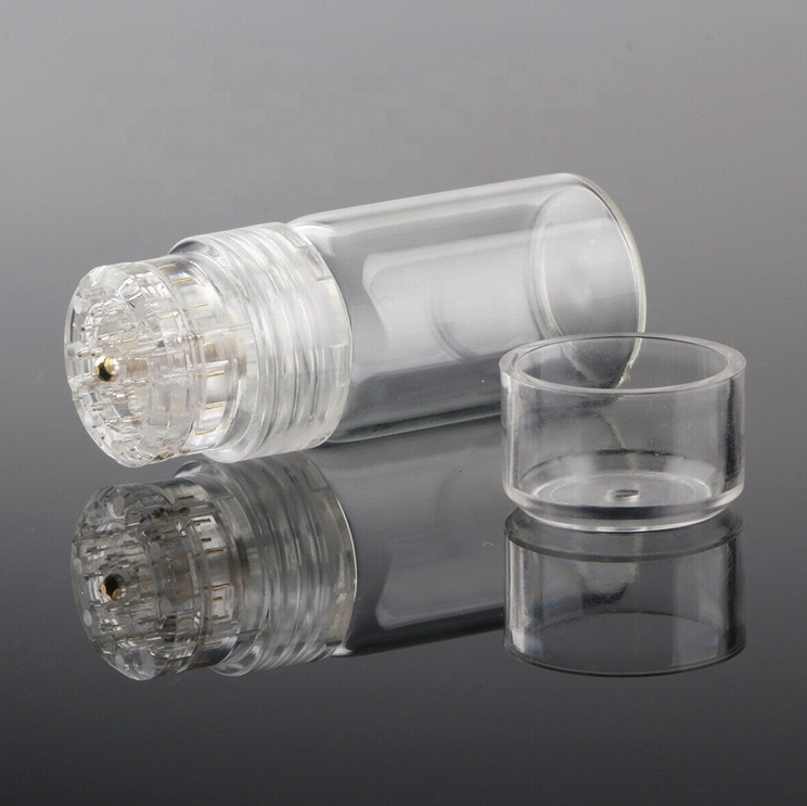 Clear cylindrical light bulb with a reflective surface on a gray background